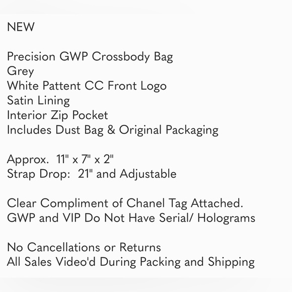 New Chanel Prescision GWP with Crossbody Dust Bag - Picture 11 of 11